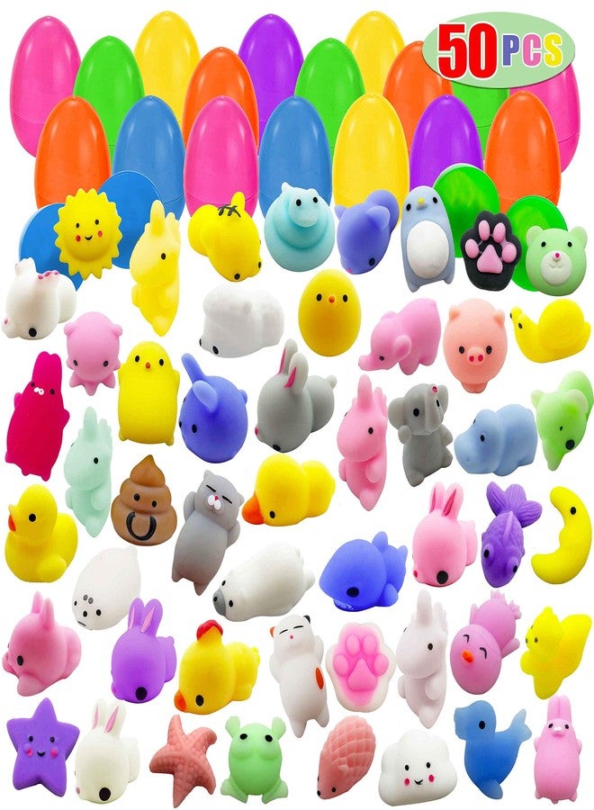 Kiddokids 50 Mochi Squishy Toy Prefilled Easter Eggs, Stress Relief Squishies Toy for Easter Theme Party Favor, Easter Eggs Hunt, Easter Basket Egg Fillers, Classroom Prize Supplies, Goodie Bag Stuffers - Image 1